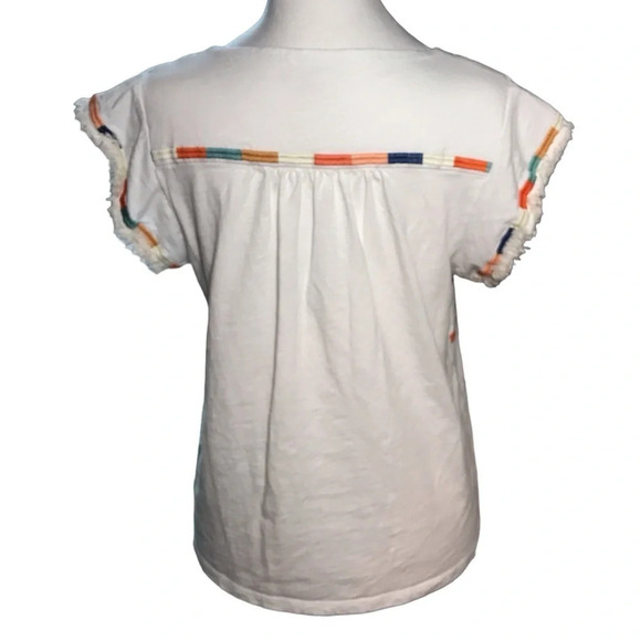 THML Embroidered Fringe Short Sleeve Top size S - Picture 3 of 11